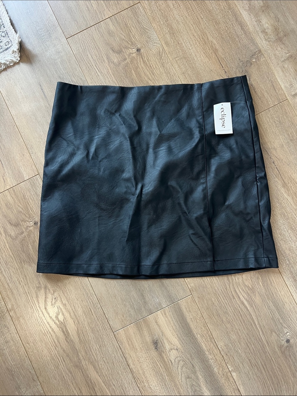 Eclipse Black Faux Leather Mini Skirt